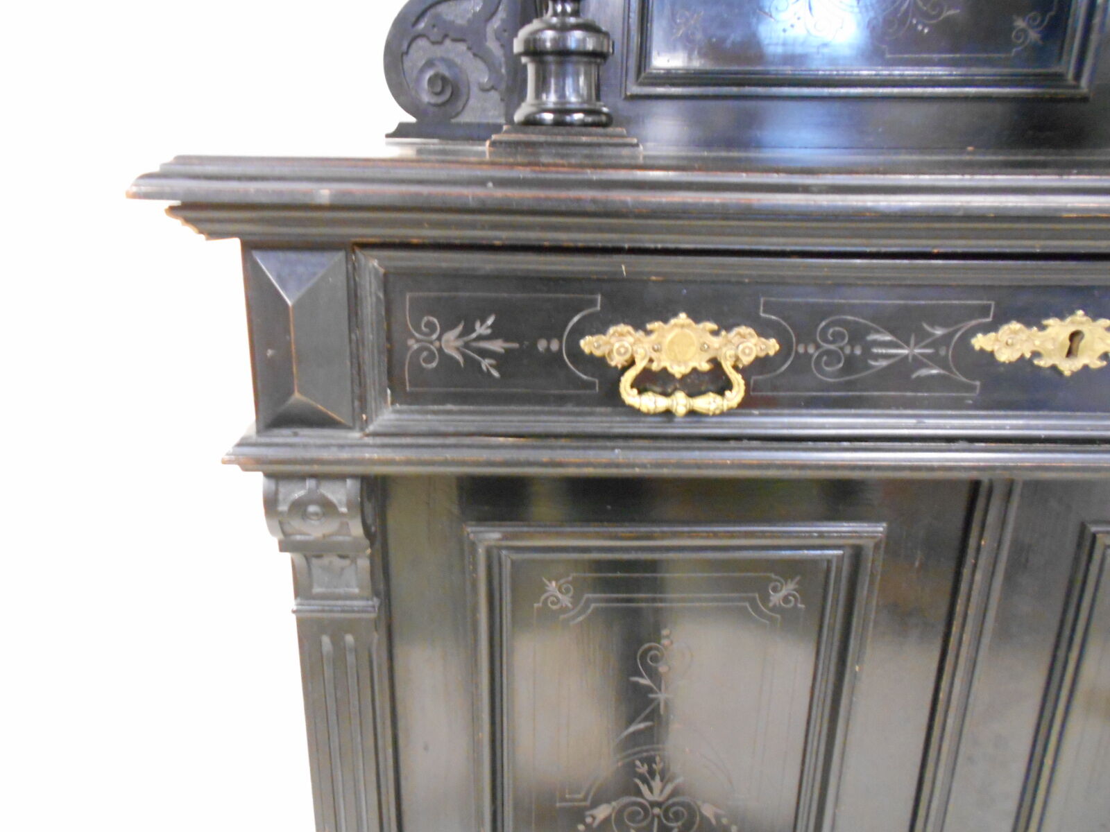 Blackened wooden buffet
