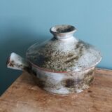 Covered fondue pot signed Atch, Chantal and Thierry Robert