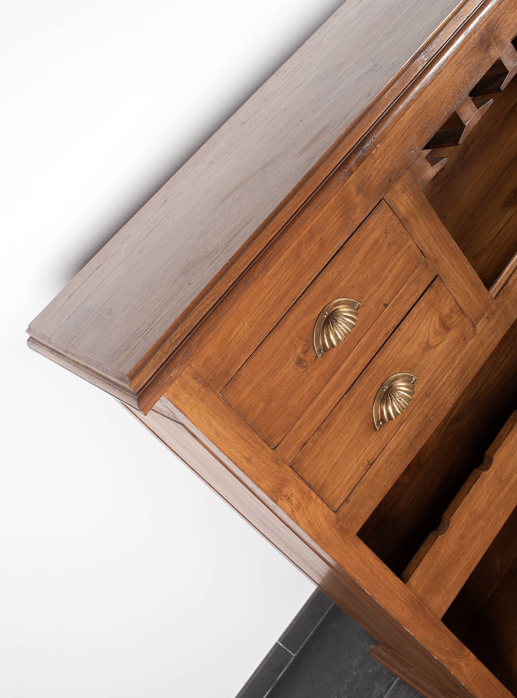 Vintage bar cabinet, bottle rack, with drawers