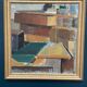 Swedish Oil on Canvas – “Cubist Rooftops” by Gustav Adolf Johansson