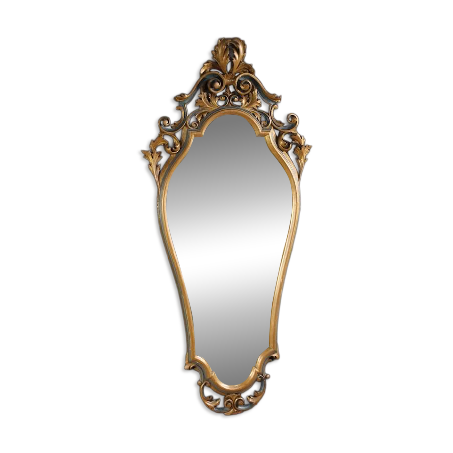 20th century Italian lacquered and gilded Louis XV style mirror