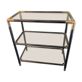 Console shelf smoked glass aluminum and brass