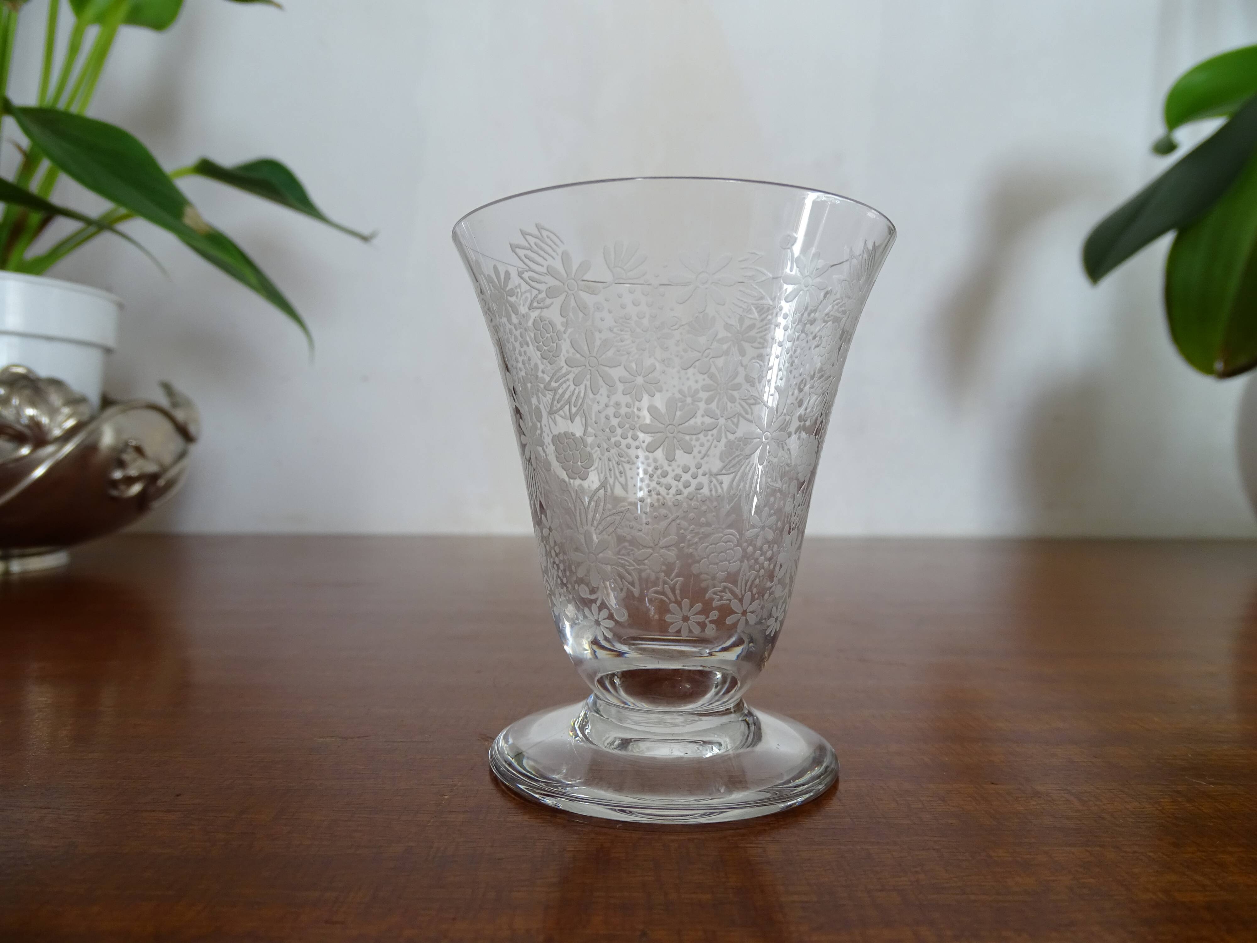 Wine glass crystal Baccarat Elisabeth Millefiori signed