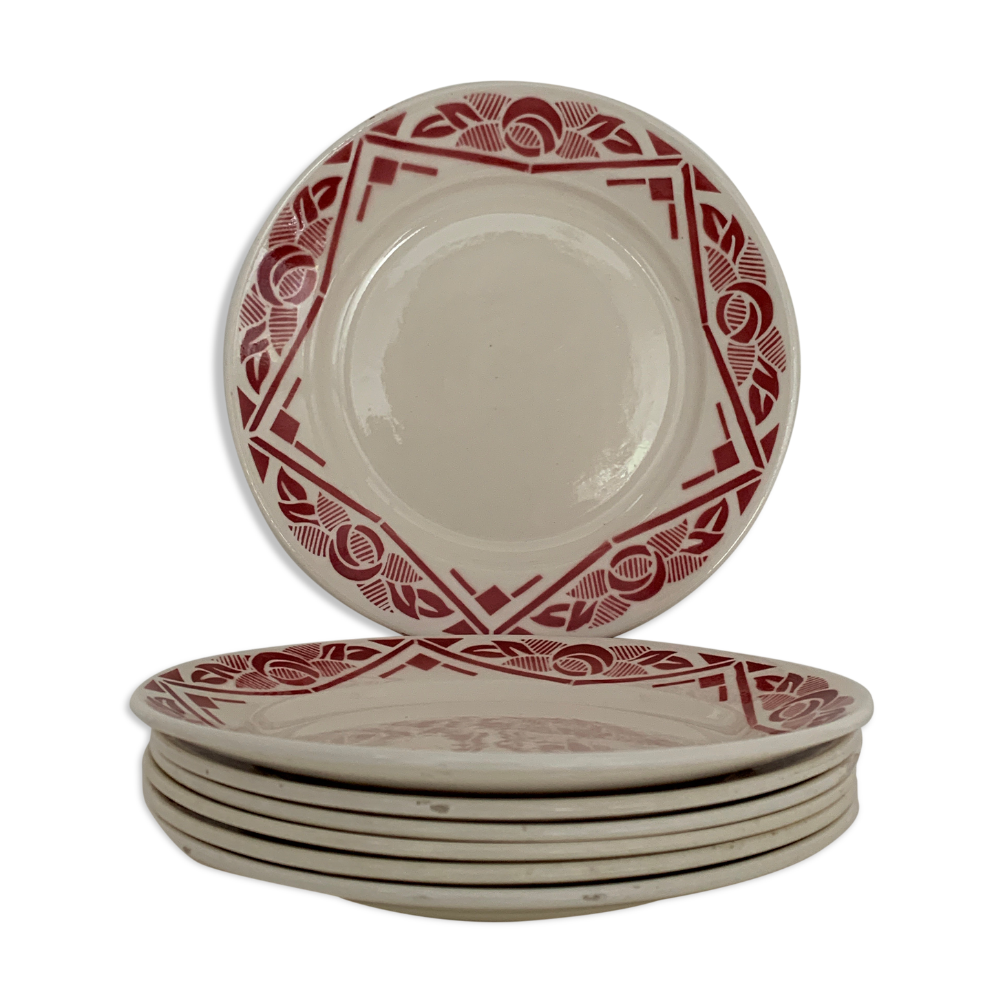 7 Badonviller plates, Marcel model, 1900