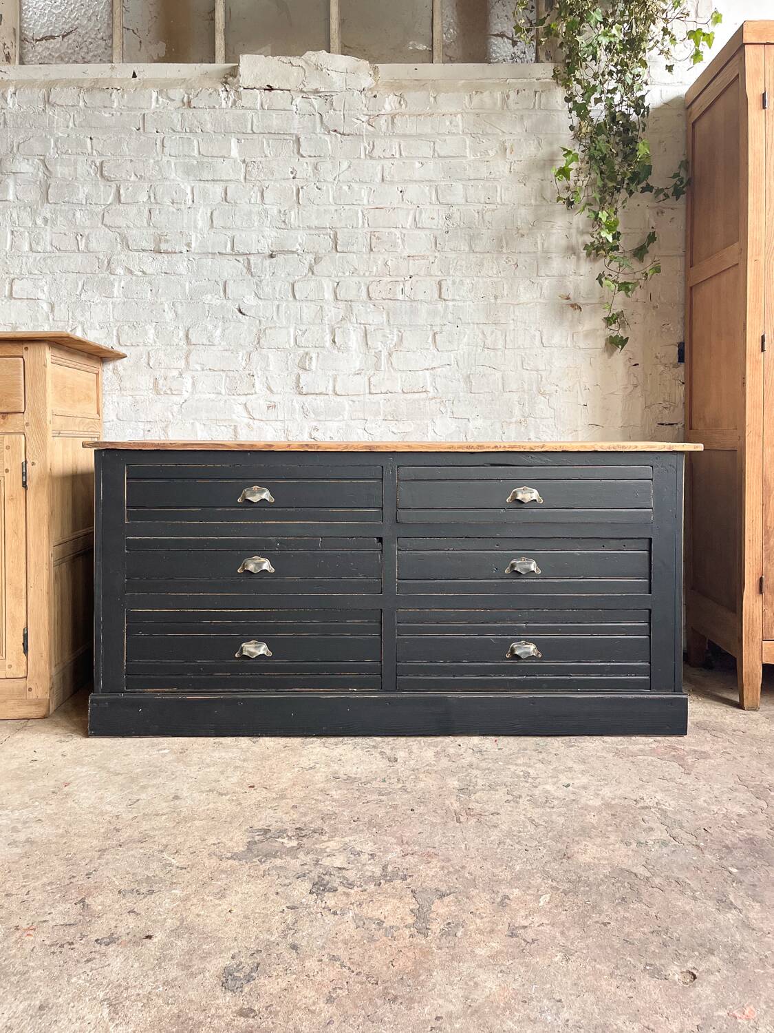 Old trade furniture with black patina