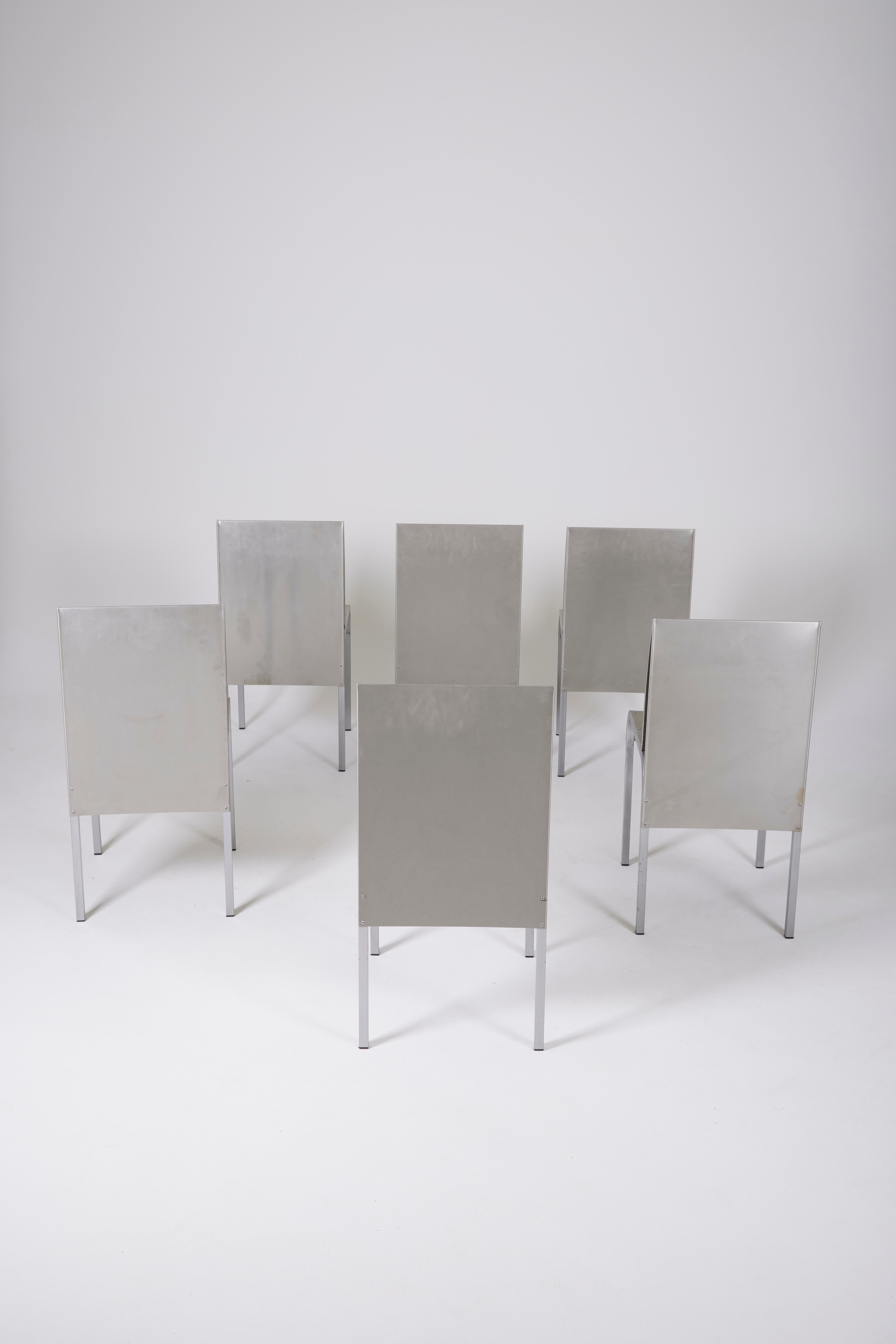 Ensemble de chaises en aluminium, Belgique 1980s