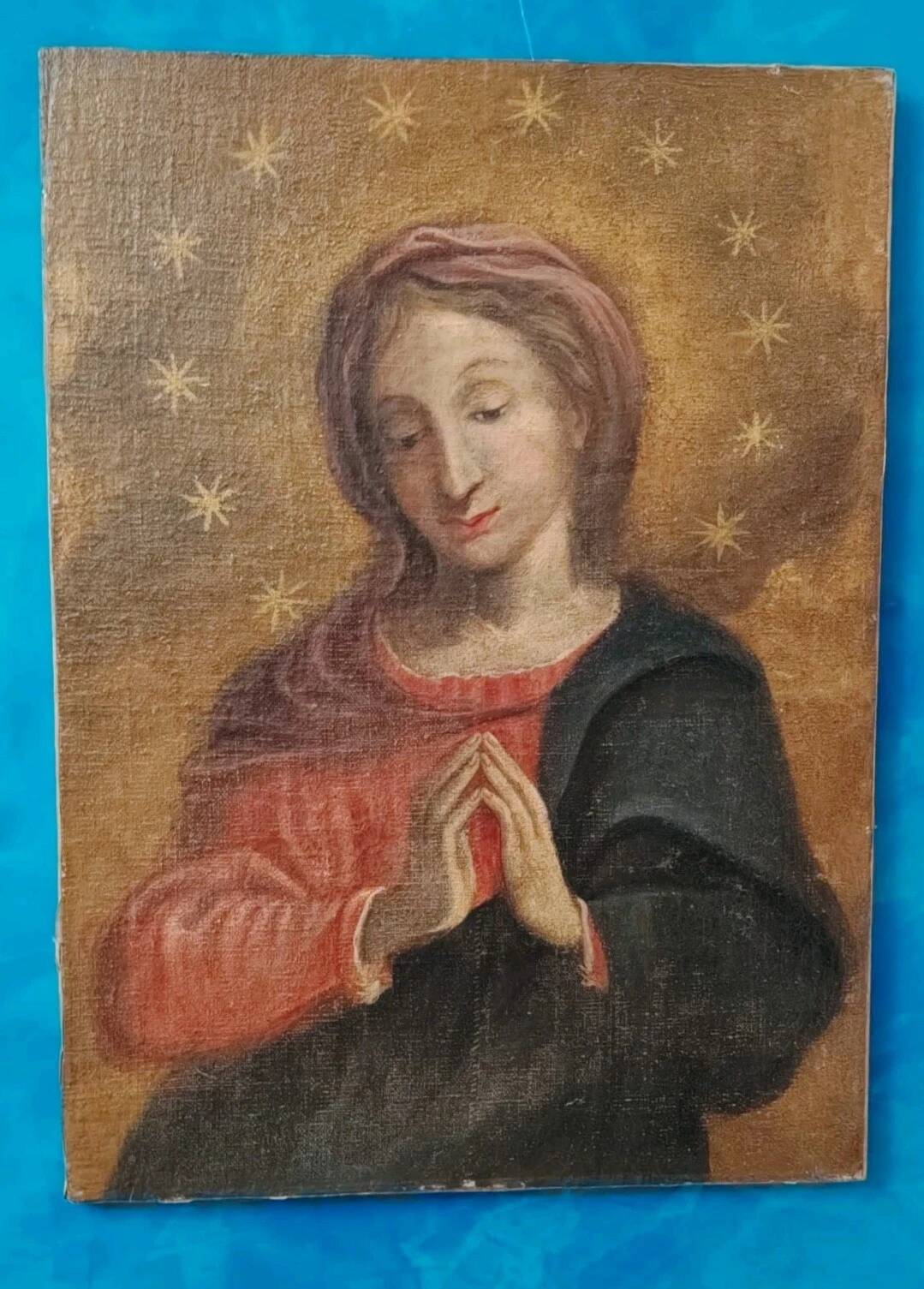 Virgin in prayer, oil on canvas, 17th century, Central Italy
