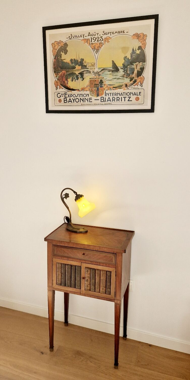 Directory style marquetry side table