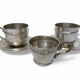 Tableware, set of three silver-plated tea cups, early 20th century