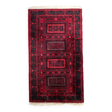 Tapis Baluch Vintage Fait Main en Laine – 71 x 136 cm - 1C939
