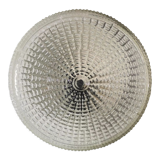 Small minimalist clear glass round flush mount lamp 1960s