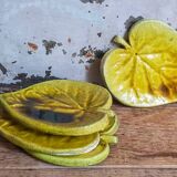 Four ceramic leaf cups from Les potiers d’Accolay