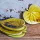 Four ceramic leaf cups from Les potiers d’Accolay