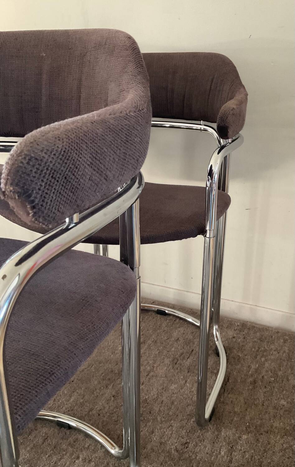 Series of 4 Italian armchairs by Otto Gerdau 1970s
