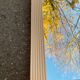 Vintage concave mirror with beige wooden frame 72x87cm
