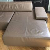 Brown leather sofa