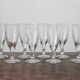 8 antique champagne flutes in engraved crystal and twisted foot