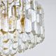 Large ceiling chandelier in gilded brass and glass Palazzo J.T. Kalmar, 1950s