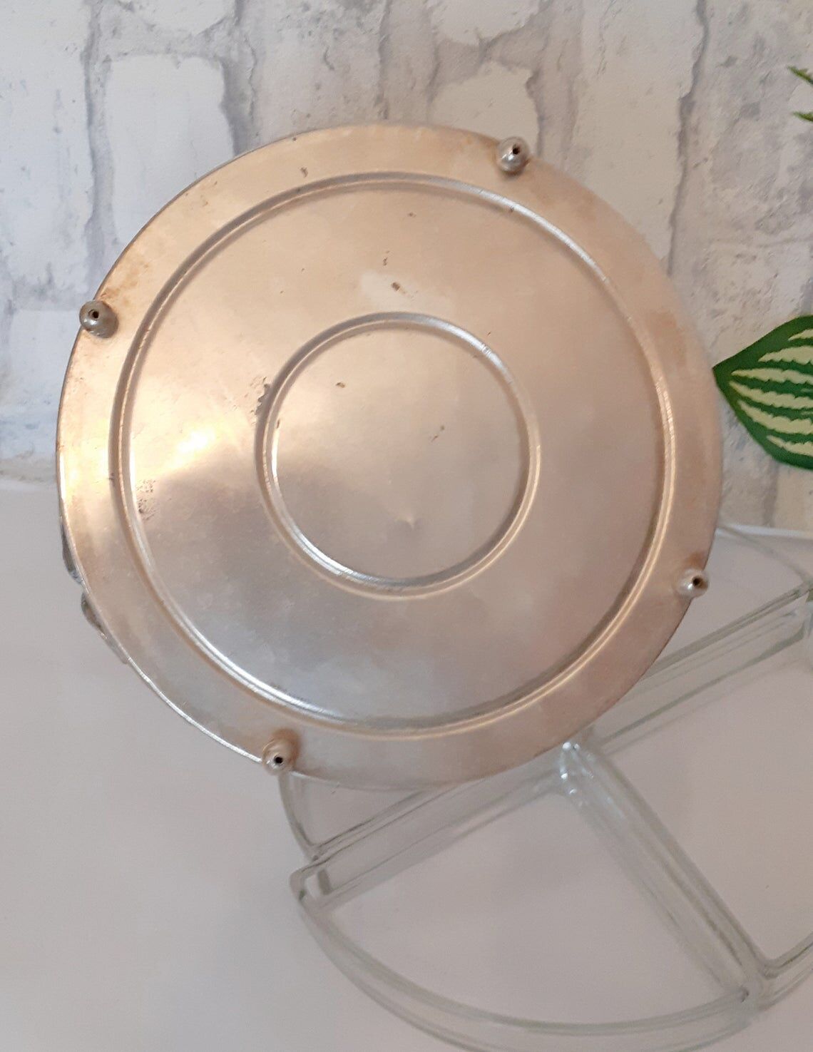 Silver metal aperitif serving dish