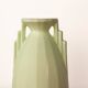 Art Deco vase in fine apple green earthenware, Sarreguemines.
