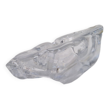 Vintage Brutalist Ice Glass Ashtray from Val Saint Lambert, 1960s