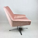 Pink swivel armchair, 1980s