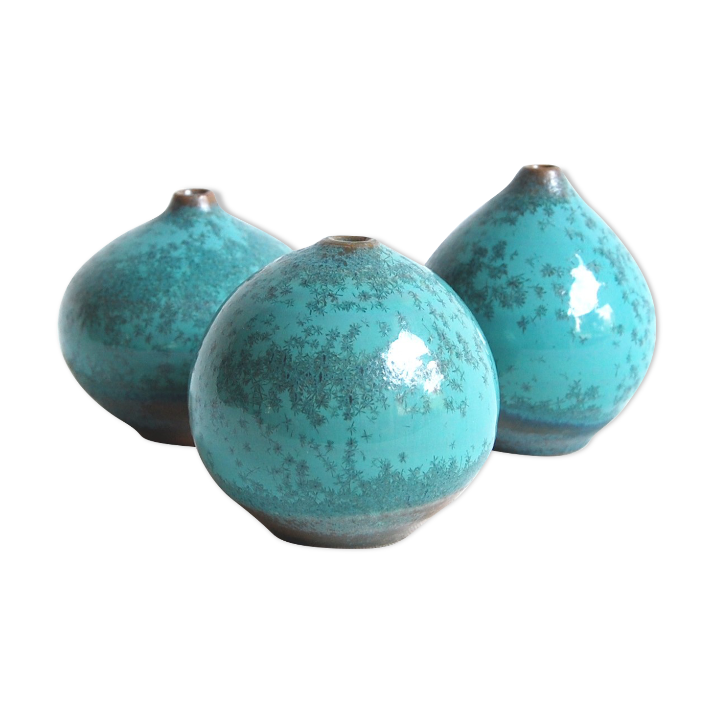 Trio of green miniature ceramics Antonio Lampecco