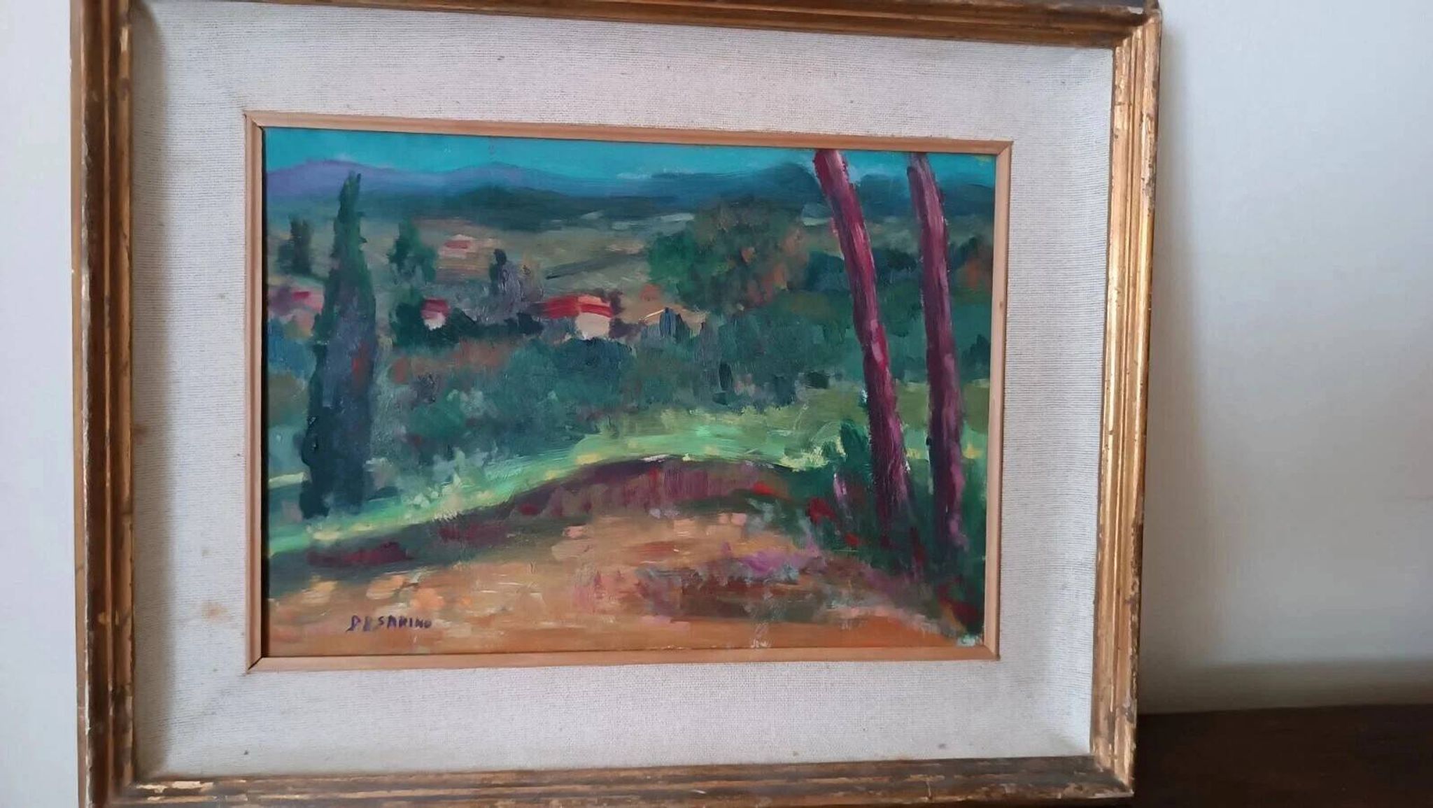 Still life by papalia sarino (1898/1958) oil on panel landscape