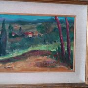 Still life by papalia sarino (1898/1958) oil on panel landscape