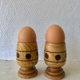 Set of 2 wooden egg cups