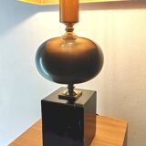 Large Regency black marble barber lamp