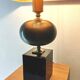 Large Regency black marble barber lamp