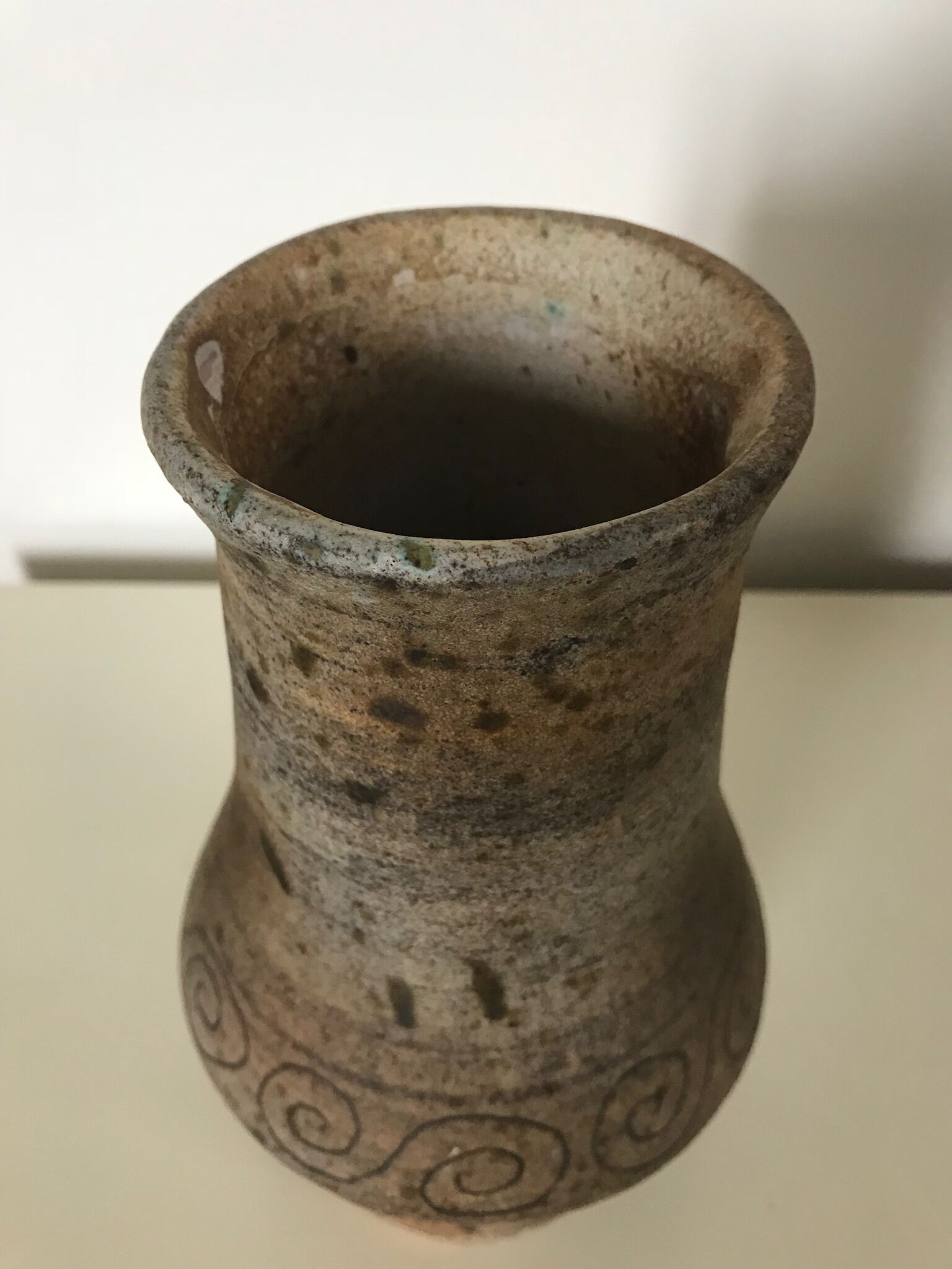 Ceramic signed 1960 vintage sandstone