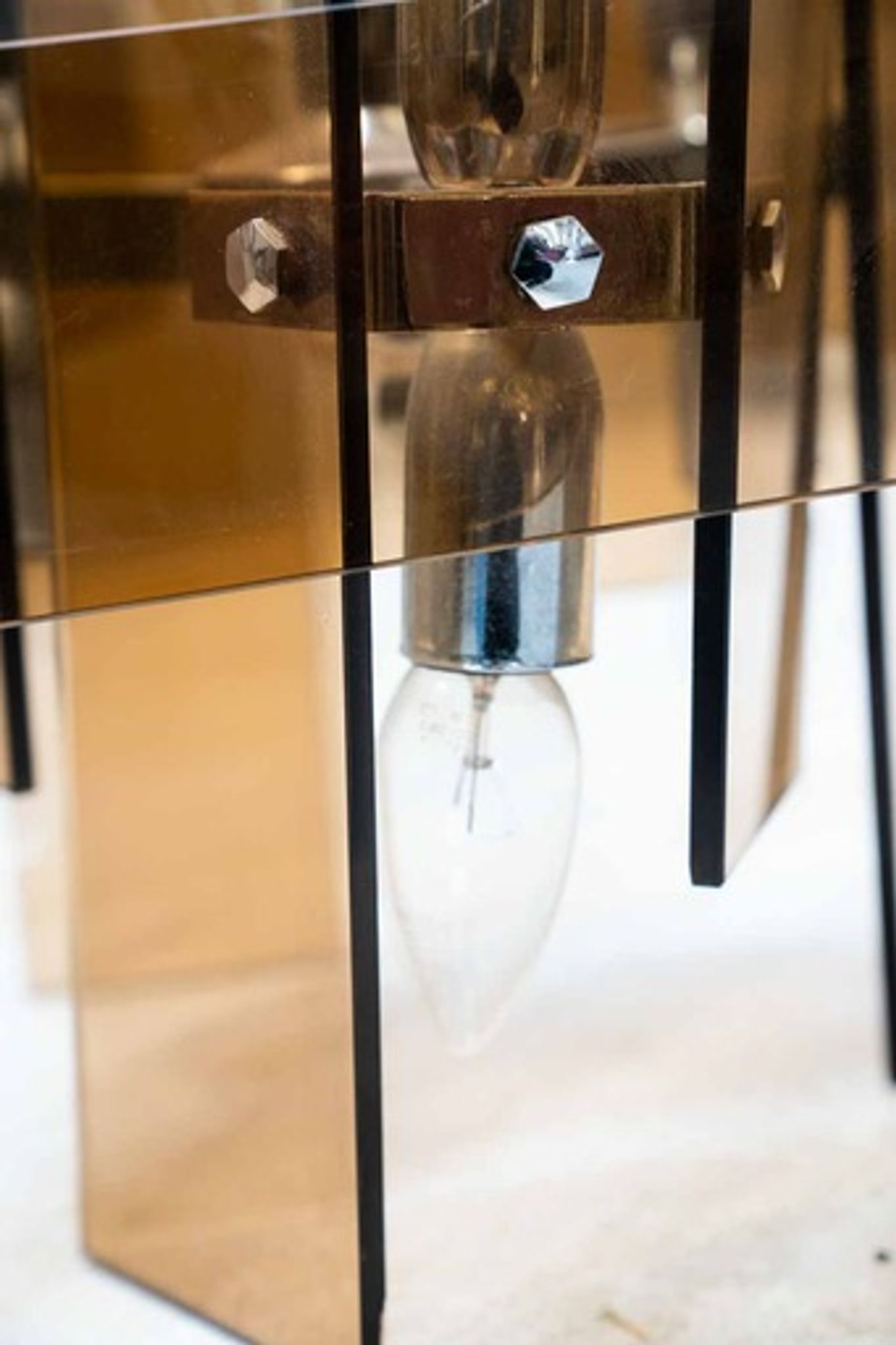 Lampes en verre orange six ampoules