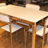 Table from the 70's formica in white and stainless steel