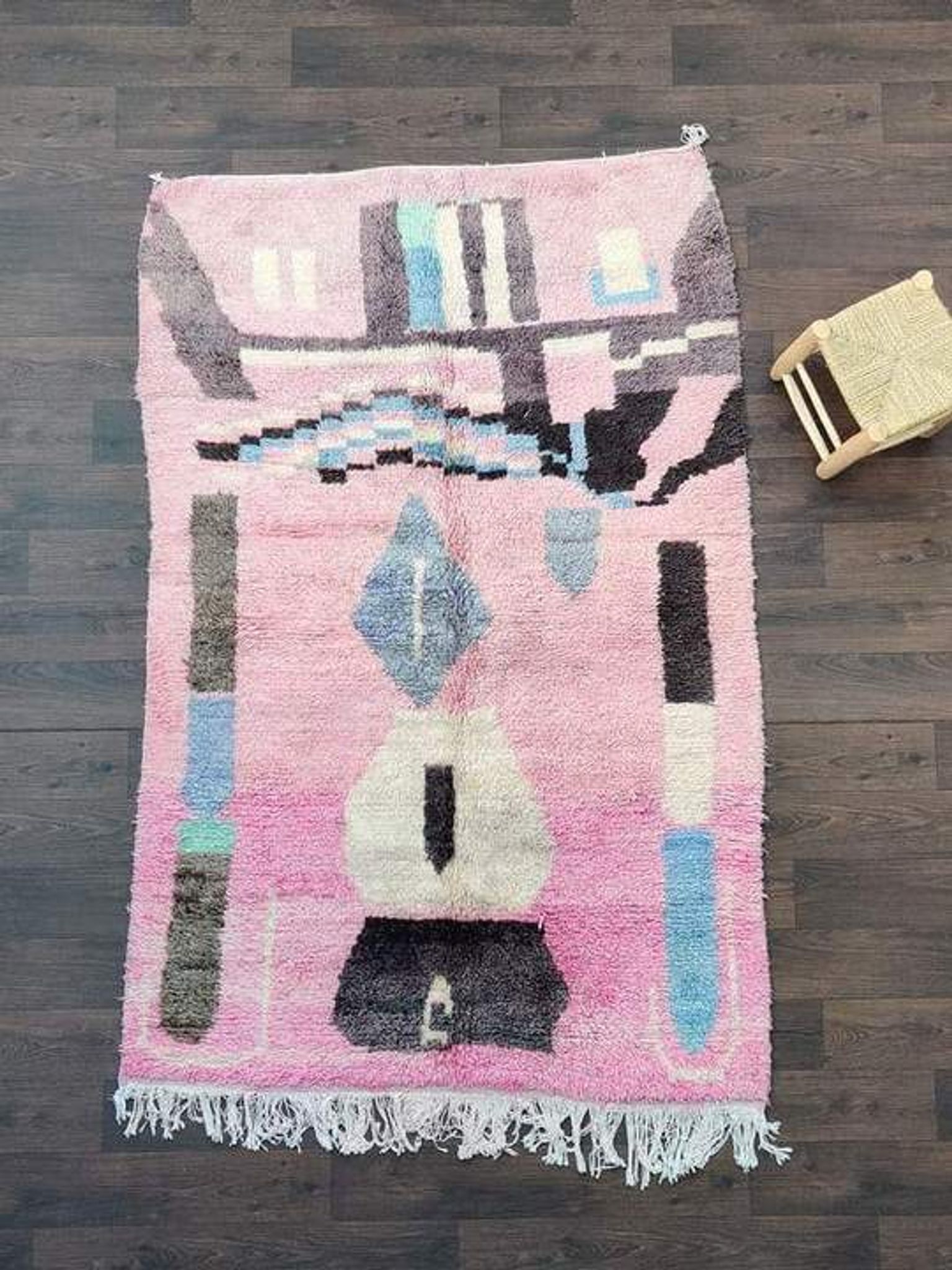 Tapis berbère vintage boujad rose 150 X 240 cm