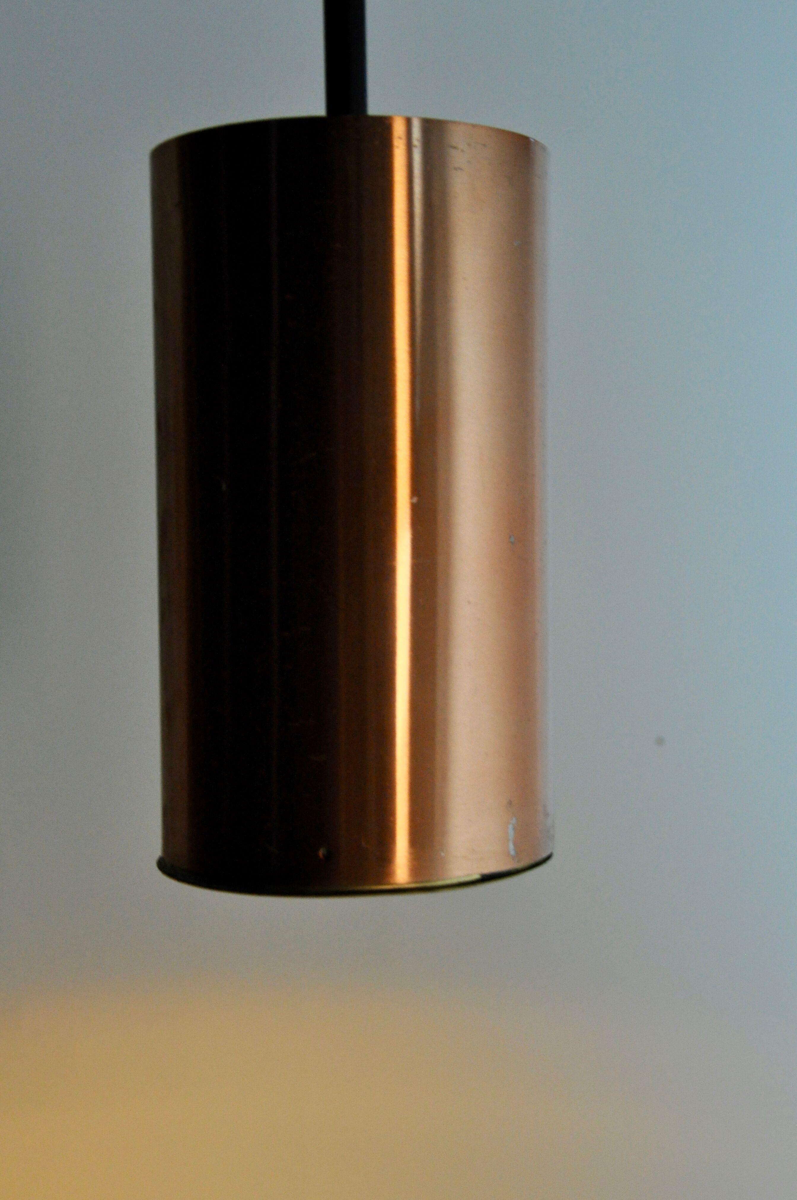 Hanging in copper cylindrical 1960 s set of 10