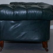 Victorian restored leather Chesterfield sofa 1890 Cornelius V Smith with springs