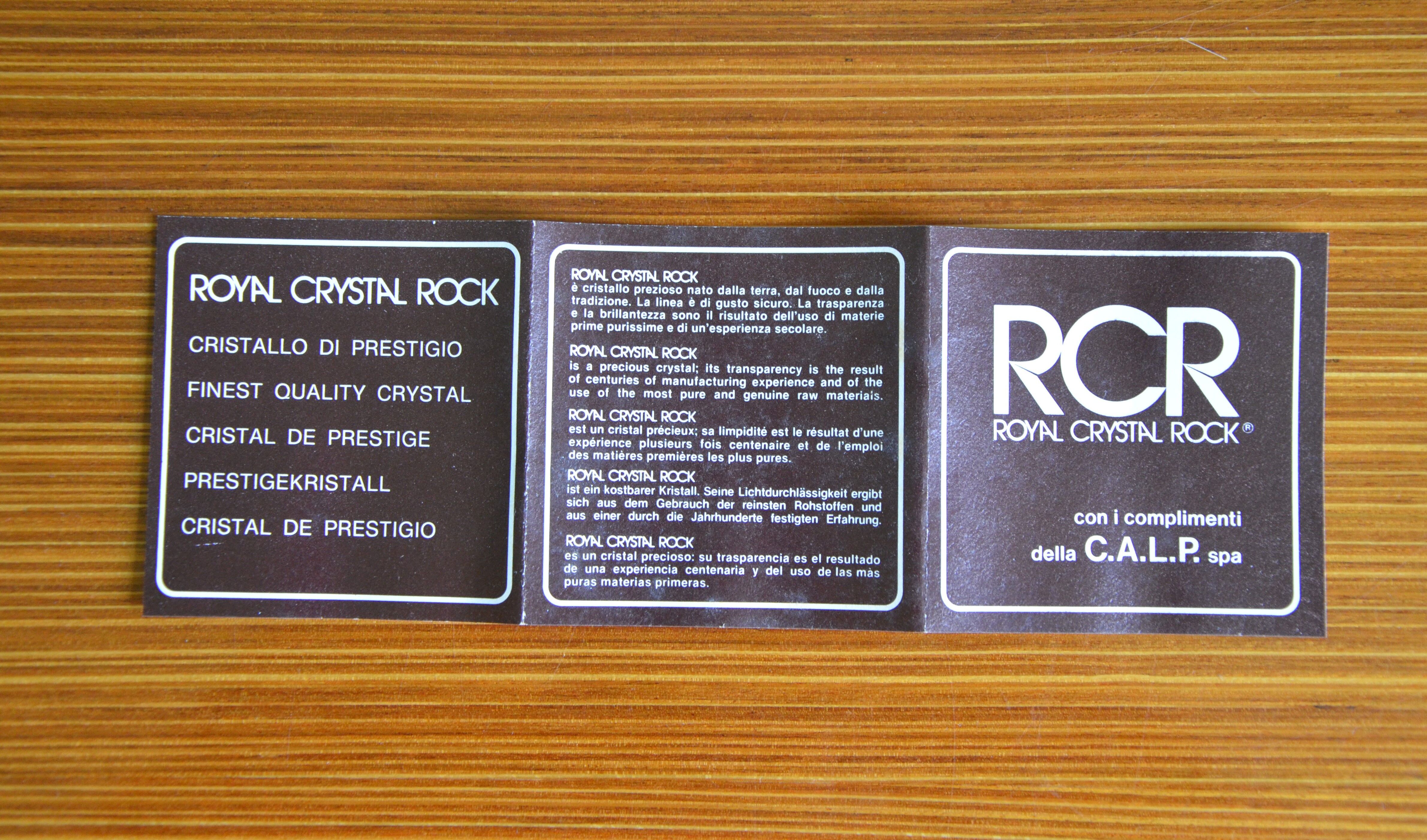 Set of 6 RCR Royal Cristal Rock glasses, Victoria model