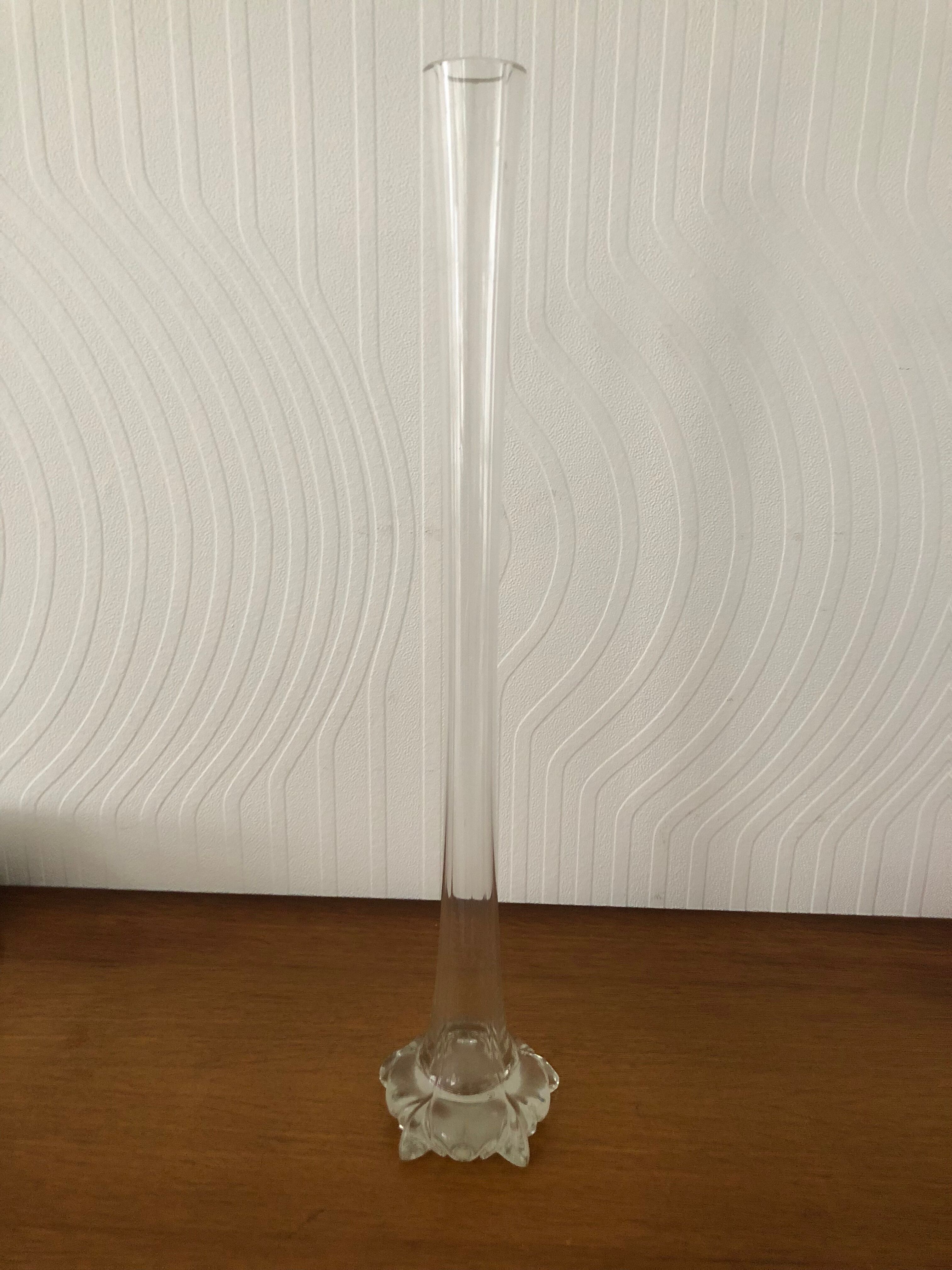 Transparent glass soliflore vase