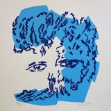 Jean coulot: benevolent gaze, original signed silkscreen print.