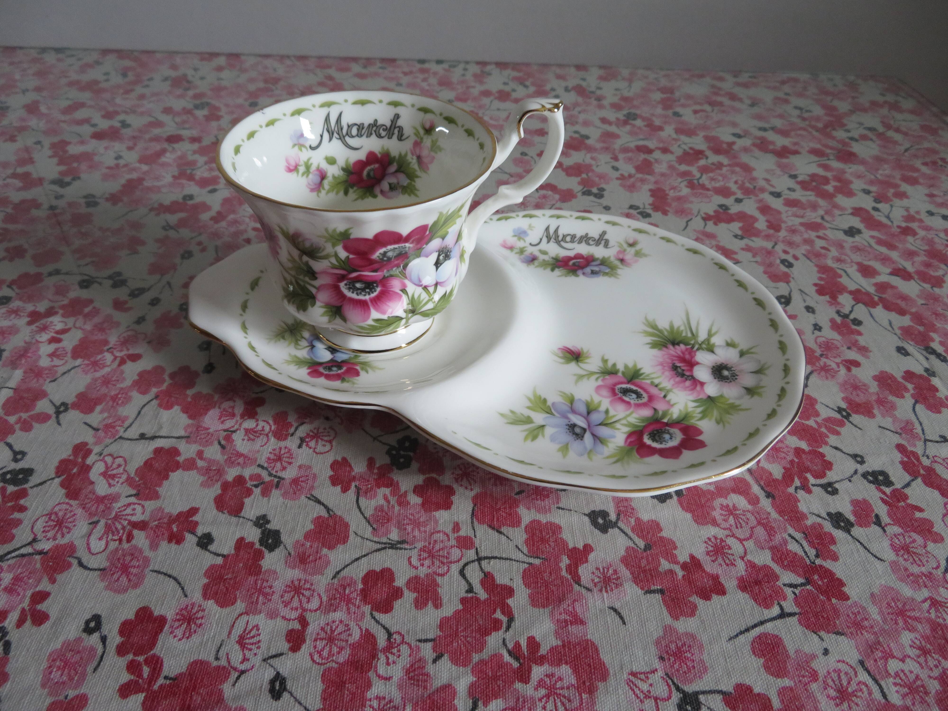 Royal Albert Porcelain Lunch Cup and Saucer (March)