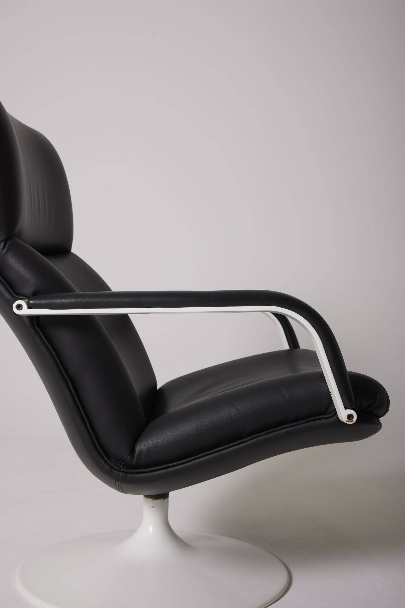 Geoffrey Harcourt black leather armchair