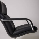 Geoffrey Harcourt black leather armchair