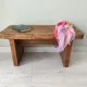 Small rustic wooden bench