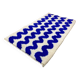 Handmade natural wool rug in blue