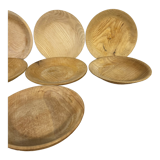 Series of 7 wooden plates