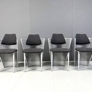 Chaises de salle à manger en métal postmodernes, années 1980