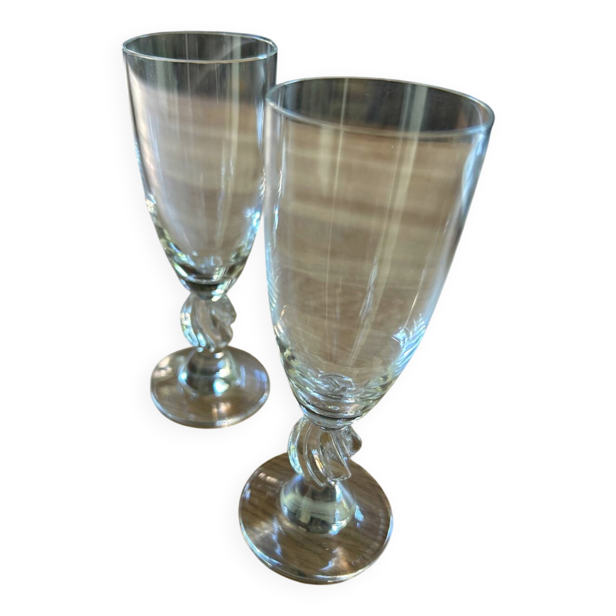 Set of 2 small glasses signed Lalique, Frejus model