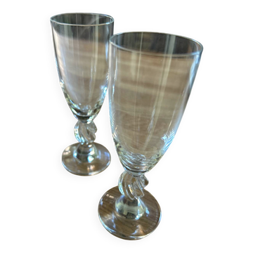 Lot de 2 petits verres signés Lalique modèle Frejus